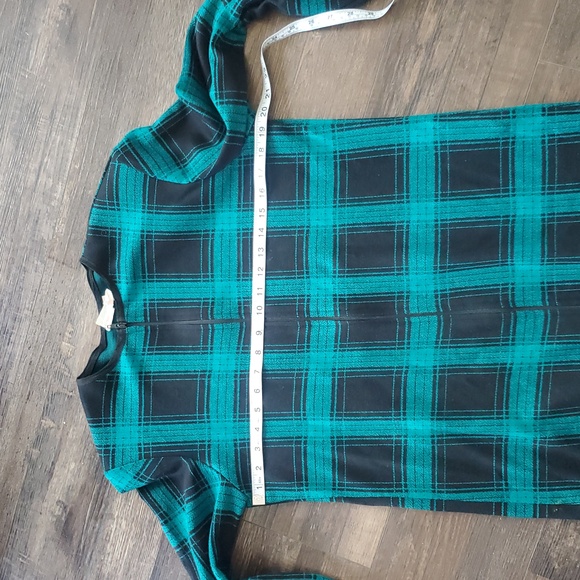 Vintage Alia Plaid Jacket Blazer Green Black Padded Shoulders Made in Canada - Picture 8 of 10